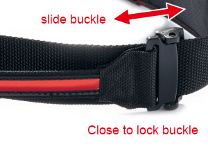 How to adjust swing belt - Step 3 Slide it to the desired position and close the buckle.